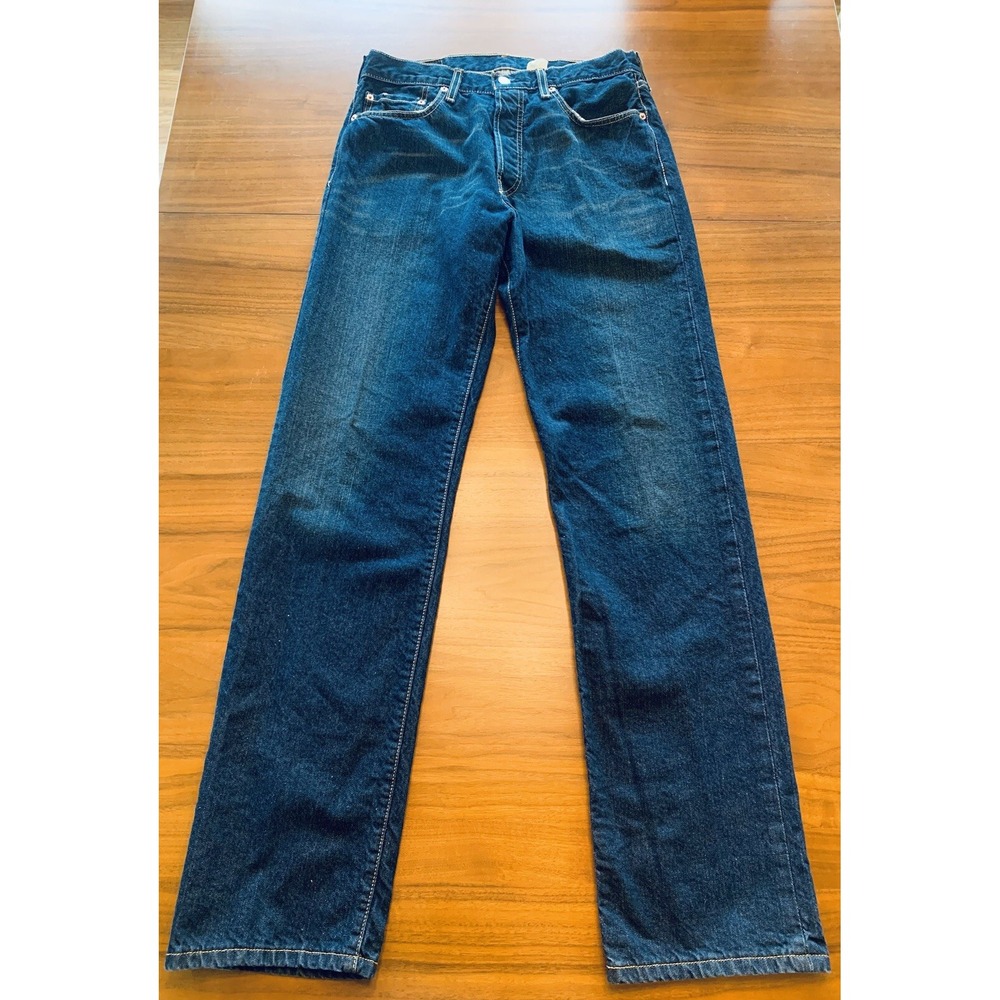 Levis 501 Jeans Men's 32x35 Blue Wash Straight Leg Button Fly 2000's Y2k Retro